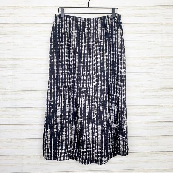 Sanctuary Patterned Side Slit Midi Skirt Black/White - Picture 1 of 6